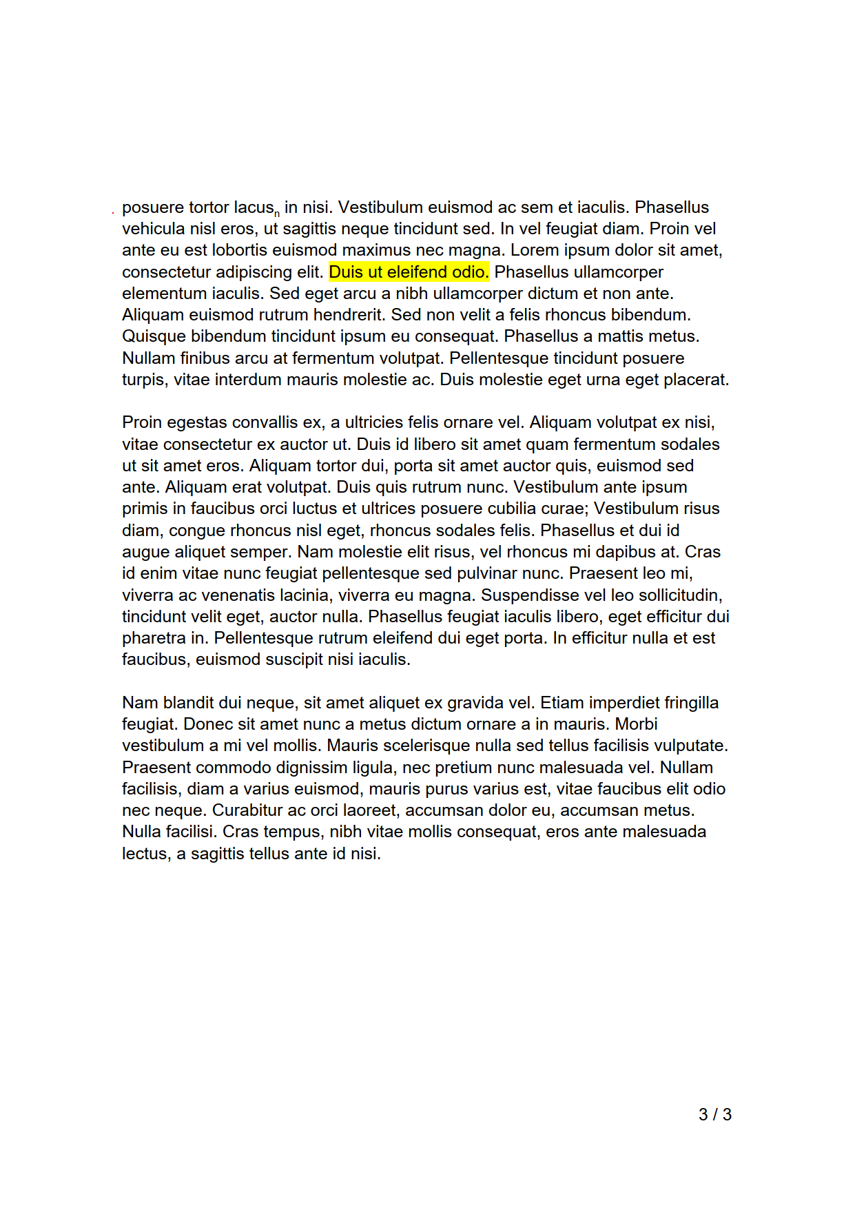 Result of FlowTextExampleReport, page 3